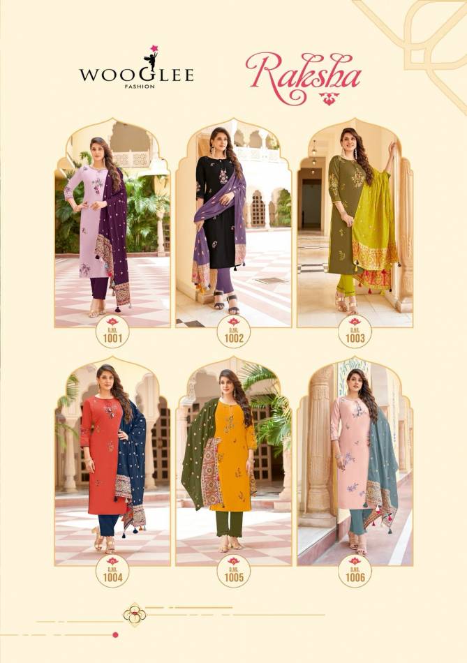 Raksha By Wooglee Viscose Weaving Heavy Designer Readymade Suits Wholesale Price In Surat